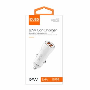 IDUSD cargador coche 2 USB 2.4A F20B