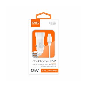 IDUSD cargador coche LIGHTNING 2.4A F22B