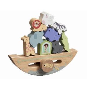 Barco equilibrio animales madera
