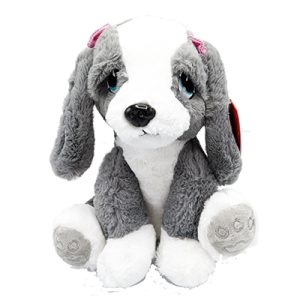 Peluche perrito lazos corazón ojos 28cm